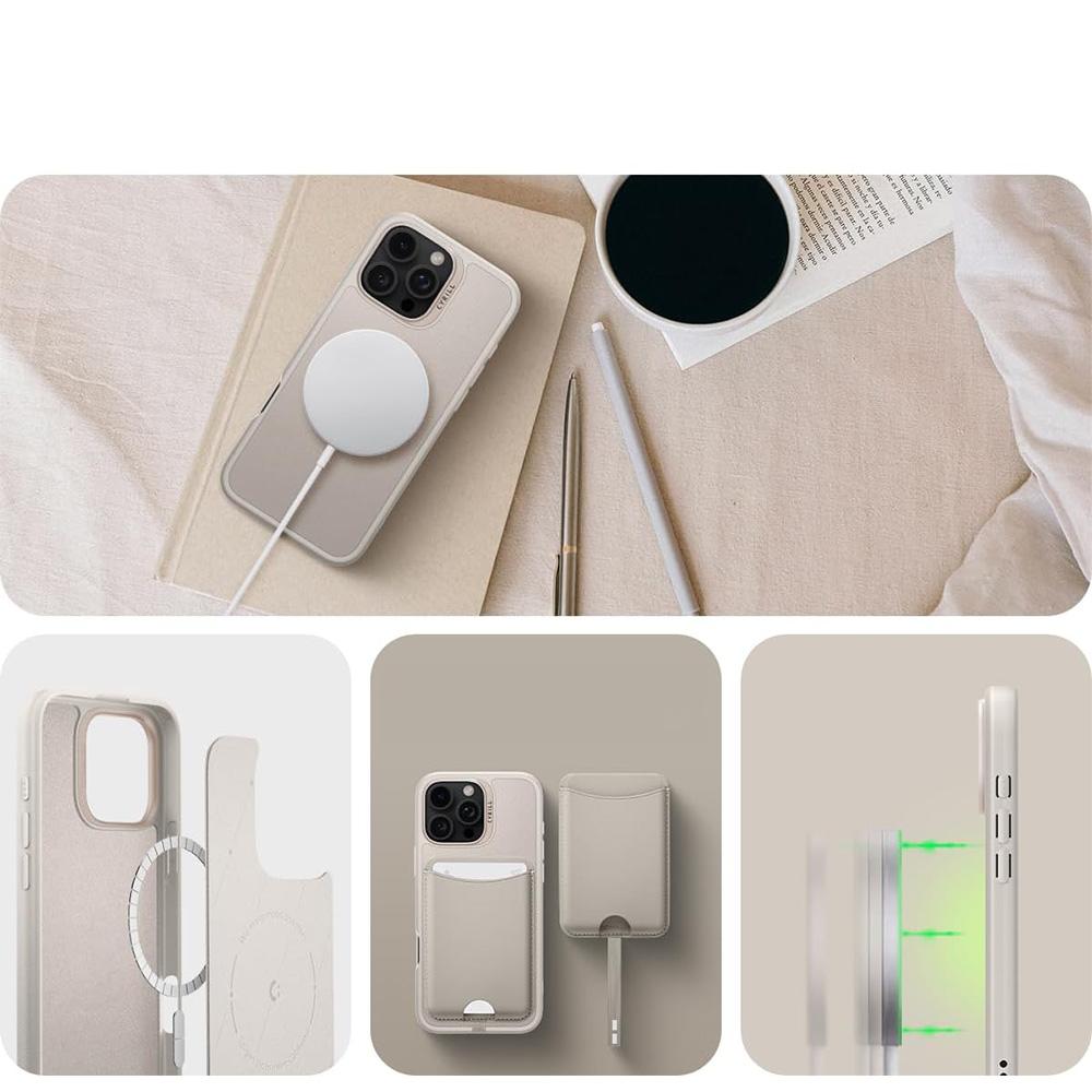 Etui Spigen Cyrill Kajuk Mag Classic Charm Mag do MagSafe do Apple iPhone 16 Pro, beżowe